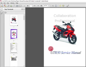 Gtr50 Scooter Workshop Repair Manual - PDF DOWNLOAD