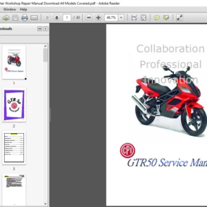 Gtr50 Scooter Workshop Repair Manual - PDF DOWNLOAD