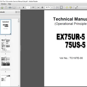 Hitachi Ex75UR-5 75US-5 Excavator Operational Principle Technical Manual - PDF DOWNLOAD