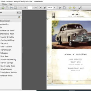 Holden 48 Series Sedan Parts Catalog Manual - PDF DOWNLOAD