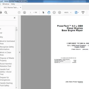 John Deere PowerTech™ 9.0 L OEM Diesel & Base Engine Repair Manual - PDF DOWNLOAD