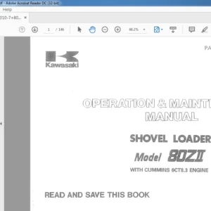 Kawasaki Shovel Loader 80z11 & cummins 6CT8 3 Engine Operation & Maintenance Manual - PDF DOWNLOAD