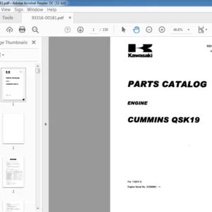 Kawasaki Wheel Loader 115ZV2 Workshop Manual + Parts Catalog Manual