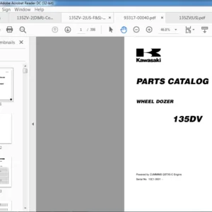 Kawasaki Wheel Loader 135ZV2  Workshop Manual + Parts Catalog Manual