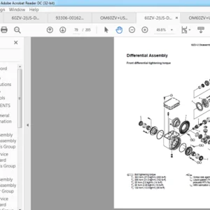 Kawasaki Wheel Loader 60ZV Circuit Diagram + Parts Catalog Manual