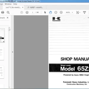 Kawasaki Wheel Loader 65Z3 Workshop Manual + Parts Manual + Circuit Diagram - PDF DOWNLOAD