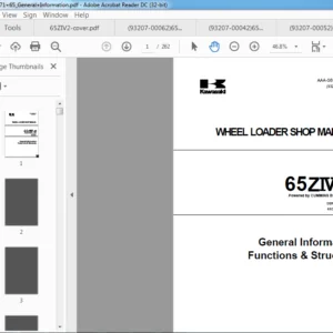 Kawasaki Wheel Loader 65ZIV 2 Operational & Service + Parts Catalog Manual