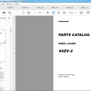Kawasaki Wheel Loader 65ZV2 TM2 Workshop Manual + Parts Catalog Manual