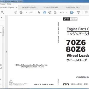 Kawasaki Wheel Loader 70Z6 Service manual + Parts manual + Wiring diagrams + Troubleshooting manual - PDF DOWNLOAD