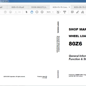 Kawasaki Wheel Loader 80Z6 Service manual + Parts manual + Wiring diagrams + Troubleshooting manual - PDF DOWNLOAD
