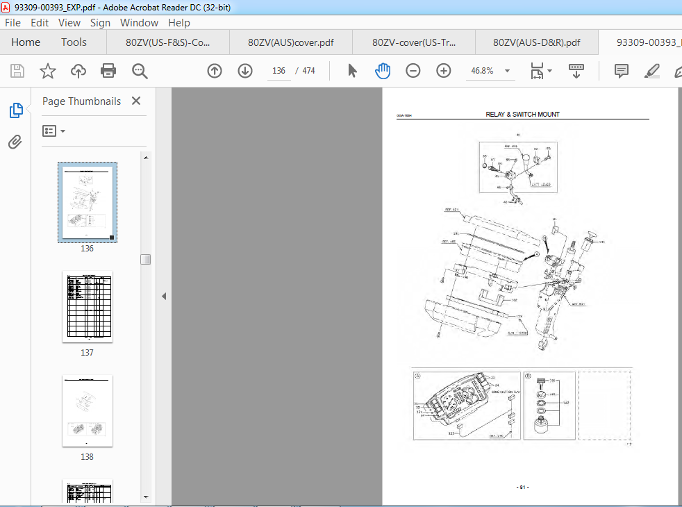 Kawasaki Wheel Loader 80ZV Circuit Diagram + Workshop Manual + Parts ...