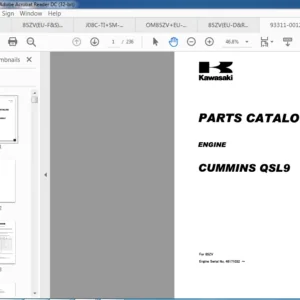 Kawasaki Wheel Loader 85ZV Circuit Diagram + Workshop Manual + Parts Catalog Manual
