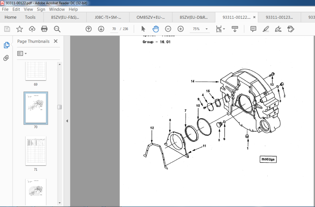 Kawasaki Wheel Loader 85ZV Circuit Diagram + Workshop Manual + Parts ...