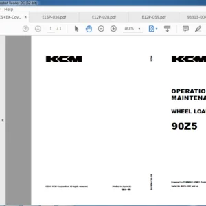 Kawasaki Wheel Loader 90ZV Circuit Diagram + Workshop Manual + Parts Catalog Manual