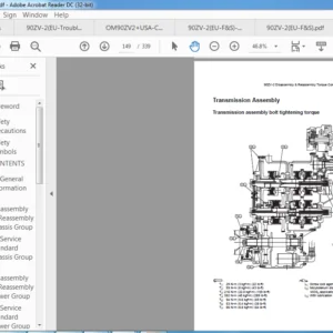 Kawasaki Wheel Loader 90ZV2 TMV2 Workshop Manual + Parts Catalog Manual