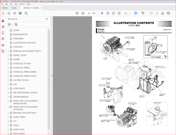 Kawasaki Wheel Loader ZX350 7 Operational & Service Manual & Parts ...