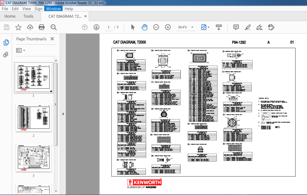 Kenworth Cat T2000 Wiring Diagram Manual - PDF DOWNLOAD - HeyDownloads ...