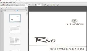 Kia Motors 2001 Rio Owners Manual - PDF DOWNLOAD
