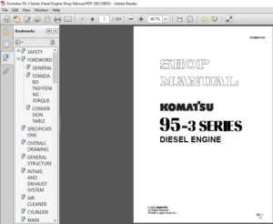 Komatsu 95 3 Series Diesel Engine Shop Manual - PDF DOWNLOAD