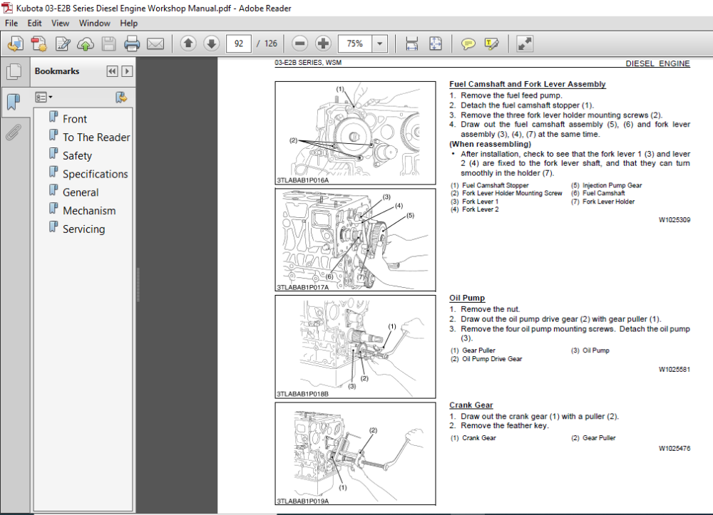 Kubota 03-E2B Series Diesel Engine Workshop Manual - PDF DOWNLOAD ...