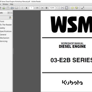 Kubota 03-E2B Series Diesel Engine Workshop Manual - PDF DOWNLOAD