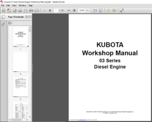 Kubota 03 Series Diesel Engine Workshop Manual - PDF DOWNLOAD