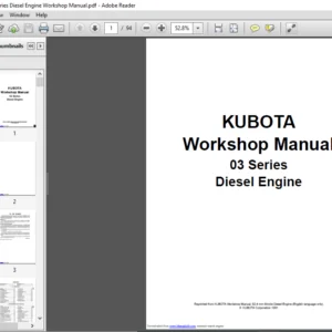 Kubota 03 Series Diesel Engine Workshop Manual - PDF DOWNLOAD