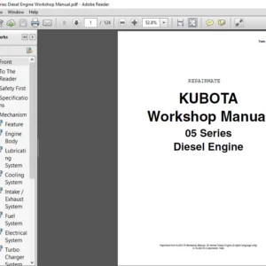Kubota 05 Series Diesel Engine Workshop Manual - PDF DOWNLOAD