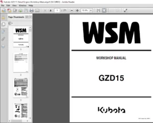 Kubota GZD 15 Diesel Engine Workshop Manual - PDF DOWNLOAD