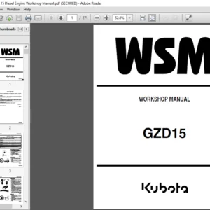 Kubota GZD 15 Diesel Engine Workshop Manual - PDF DOWNLOAD