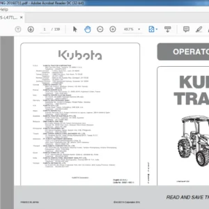 Kubota L47TL M62TL Tractor Operator's Manual - PDF DOWNLOAD