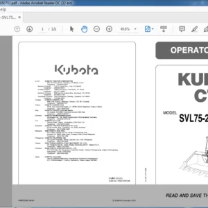 Kubota SVL75-2 Compact Track Loader Operator's Manual - PDF DOWNLOAD