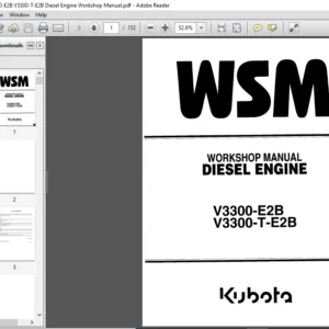 Kubota V3300-E2B V3300-T-E2B Diesel Engine Workshop Manual - PDF DOWNLOAD