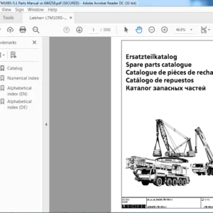 Liebherr LTM1095-5.1 Parts Manual Sn 044258 - PDF DOWNLOAD