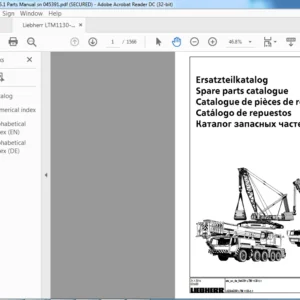 Liebherr LTM1130-5.1 Parts Manual Sn 045391 - PDF DOWNLOAD
