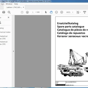 Liebherr LTM1160-5.1 Parts Manual Sn 067580 - PDF DOWNLOAD