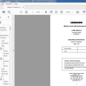 Liebherr Mobile Crane LTM 1220-5.2 Operators Manual - PDF DOWNLOAD