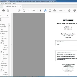Liebherr Mobile Crane LTM1130-5.1 Operations Manual Sn 045315 - PDF DOWNLOAD