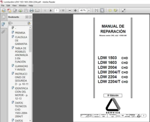 Lombardini LDW 1503 1603 2004 2004T 2204 2204T Manual De Reparacion - PDF DOWNLOAD
