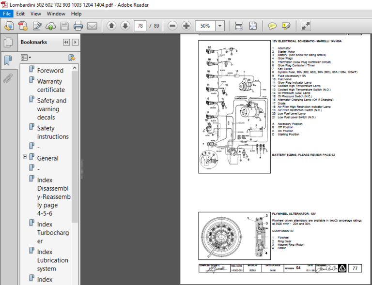 Lombardini LDW 502 602 903 1204T 702 1003 1404 Service Manual - PDF ...