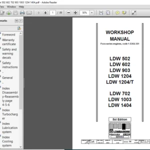 Lombardini LDW 502 602 903 1204T 702 1003 1404 Service Manual - PDF DOWNLOAD