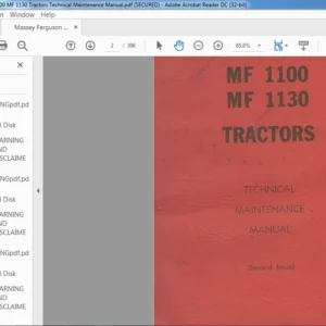 Massey Ferguson MF 1100 MF 1130 Tractors Technical Maintenance Manual - PDF DOWNLOAD
