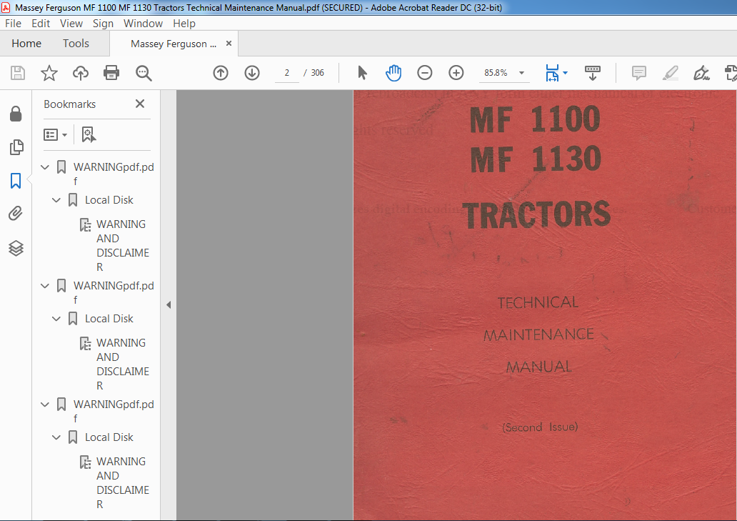 Massey Ferguson Mf 1100 Mf 1130 Tractors Technical Maintenance Manual Pdf Download Heydownloads Manual Downloads