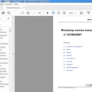 Massey Ferguson MF 5400 Series Workshop Manual - PDF DOWNLOAD