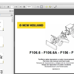 New Holland F106.6 F106.6A F156 F156.A Service Repair Manual - PDF DOWNLOAD