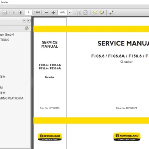 New Holland F106.6 F106.6A F156.6 F156.6A Grader Service Repair Manual - PDF DOWNLOAD