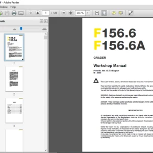 New Holland F156.6 F156.6A Grader Service Repair Manual 604.13.572 - PDF DOWNLOAD