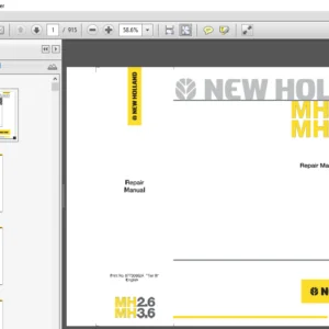 New Holland MH2.6 MH3.6 Tier III Service Repair Manual 87730662A - PDF DOWNLOAD