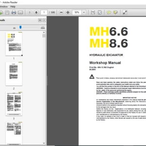 New Holland MH6.6 MH8.6 Hydraulic Excavator Workshop Manual (604.13.562) - PDF DOWNLOAD