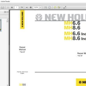 New Holland MH6.6 MH8.6 MH6.6 Industry MH8.6 Tier III Industry Service Repair Manual 87677418A - PDF